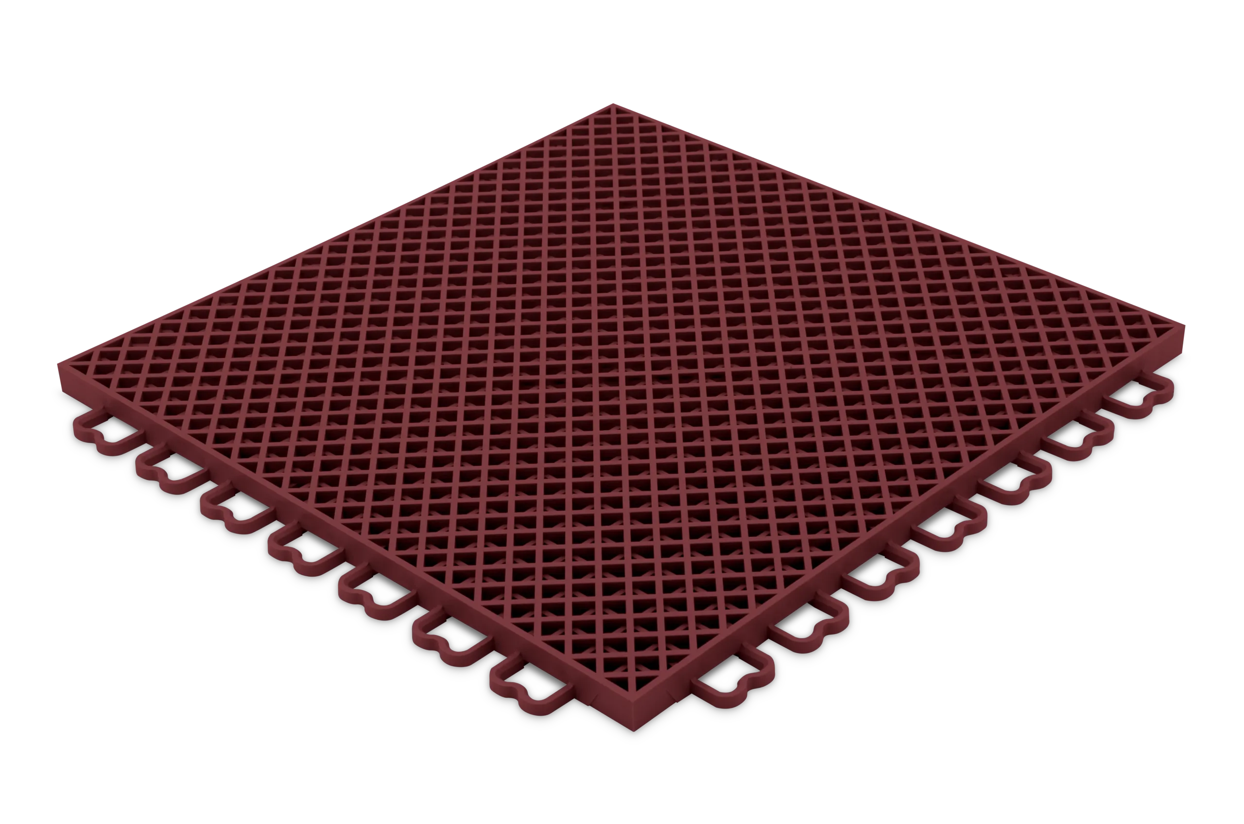 Burgundy-colored PrimePlay tile close-up