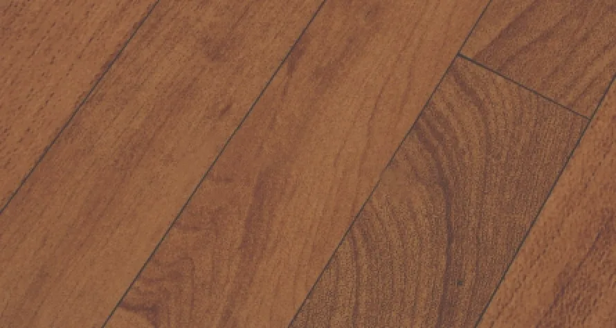 Close-up of flooring resembling brown wood