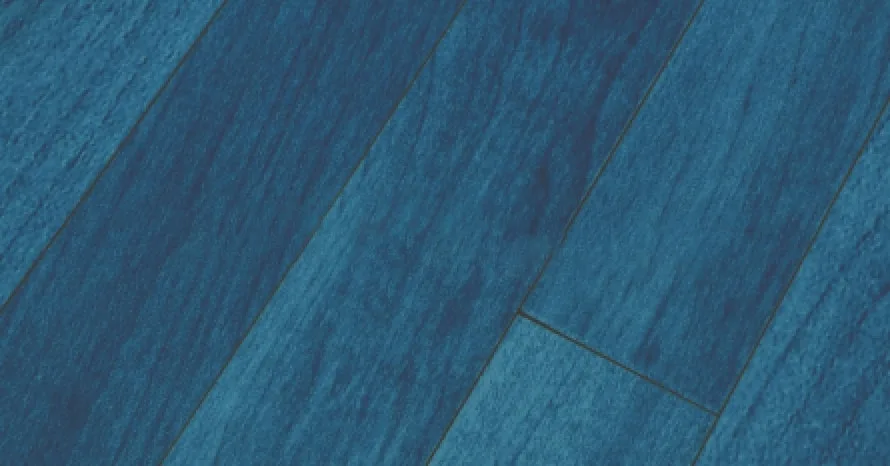 Close-up of flooring resembling blue wood